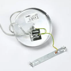 Lindby hanglamp Sonika, Ø 40 cm, nikkelkleurig, glas, E27