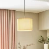 Lindby hanglamp Soula, Ø 26 cm, beige, kunststof, E27