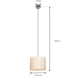 Lindby hanglamp Soula, Ø 26 cm, beige, kunststof, E27