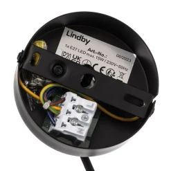 Lindby hanglamp Soula, Ø 26 cm, beige, kunststof, E27