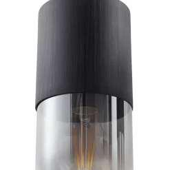 Lindby hanglamp Svante, 4-lamps, zwart, glas, 85 cm