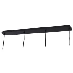 Lindby hanglamp Svante, 4-lamps, zwart, glas, 85 cm