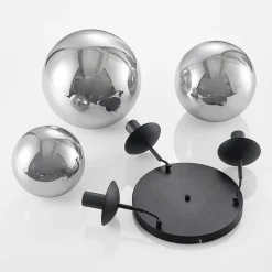 Lindby hanglamp Teeja, rook, 3-lamps, Ø52cm, glas, E27