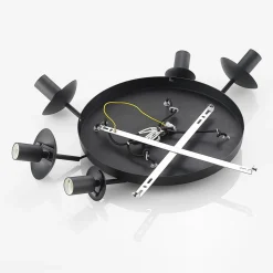 Lindby hanglamp Teeja, rook, 5-lamps, Ø50cm, glas, E27