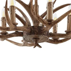 Lindby hanglamp Tejask, Ø 70 cm, 6-lamps, gewei, E14