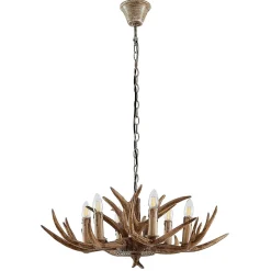 Lindby hanglamp Tejask, Ø 70 cm, 6-lamps, gewei, E14