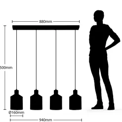 Lindby hanglamp Tirane, kleurrijk, metaal, lengte 94 cm, E27
