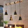 Lindby hanglamp Trebale, E14, Ø 15 cm, 4-lamps, hout