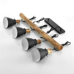 Lindby hanglamp Trebale, E14, Ø 15 cm, 4-lamps, hout