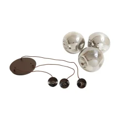 Lindby hanglamp Valentina, E27, Ø 49 cm, rookgrijs, glas