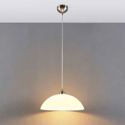 Lindby hanglamp Valeria, wit, glas, Ø 40 cm, E27