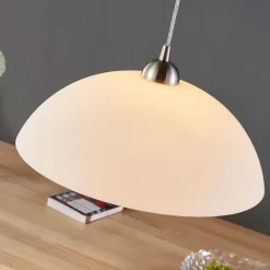 Lindby hanglamp Valeria, wit, glas, Ø 40 cm, E27
