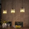 Lindby hanglamp Vella, transparant, glas, 83cm, 3-lamps.