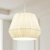 Lindby hanglamp Vitore, Ø 40 cm, textiel, wit