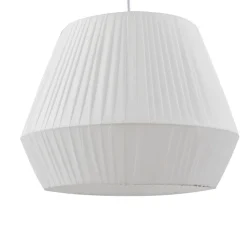 Lindby hanglamp Vitore, Ø 40 cm, textiel, wit
