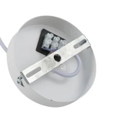 Lindby hanglamp Vitore, Ø 40 cm, textiel, wit