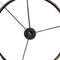 Lindby hanglamp Yaelle, Ø 40 cm, rotan, zwart, E27