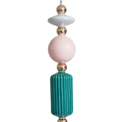 Lindby hanglamp Ysoria, grijs/roze/groen, keramiek, Ø 16 cm