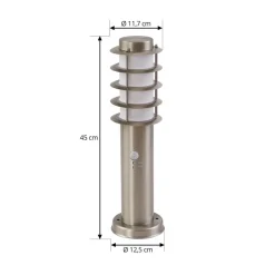 Lindby Hanja sokkellamp, sensor, roestvrij staal, Ø 11,7 cm