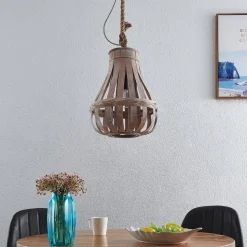 Lindby Haruno hanglamp van rotan, 33 cm