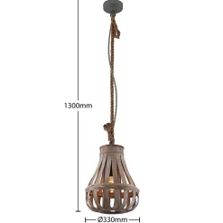 Lindby Haruno hanglamp van rotan, 33 cm