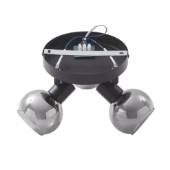 Lindby Hedvig plafondlamp, rond, zwart, 3-lamps.