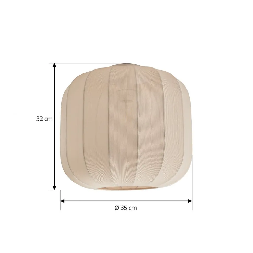 Lindby Helin plafondlamp, beige, stof, Ø 35 cm