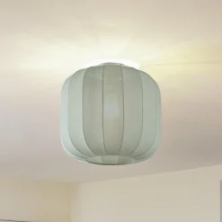 Lindby Helin plafondlamp, blauw, stof, Ø 35 cm