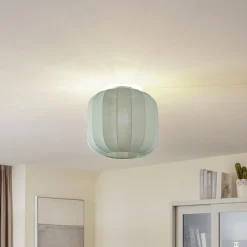 Lindby Helin plafondlamp, blauw, stof, Ø 35 cm