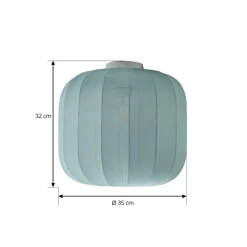 Lindby Helin plafondlamp, blauw, stof, Ø 35 cm