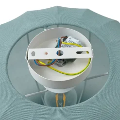 Lindby Helin plafondlamp, blauw, stof, Ø 35 cm