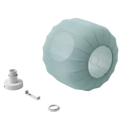 Lindby Helin plafondlamp, blauw, stof, Ø 35 cm