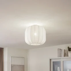 Lindby Helin plafondlamp, wit, stof, Ø 35 cm