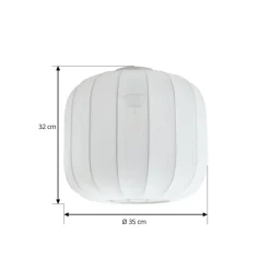 Lindby Helin plafondlamp, wit, stof, Ø 35 cm