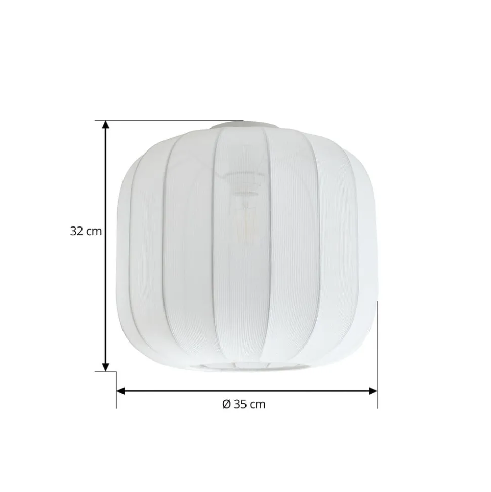 Lindby Helin plafondlamp, wit, stof, Ø 35 cm