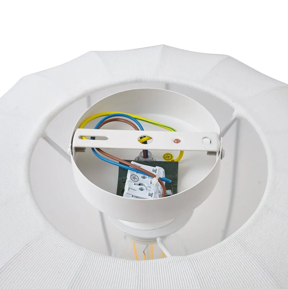 Lindby Helin plafondlamp, wit, stof, Ø 35 cm