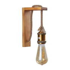 Lindby Helou houten wandlamp met zichtbare fitting