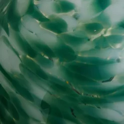 Lindby Hubi tafellamp, groen, glas, Ø 22 cm, paddestoelvorm