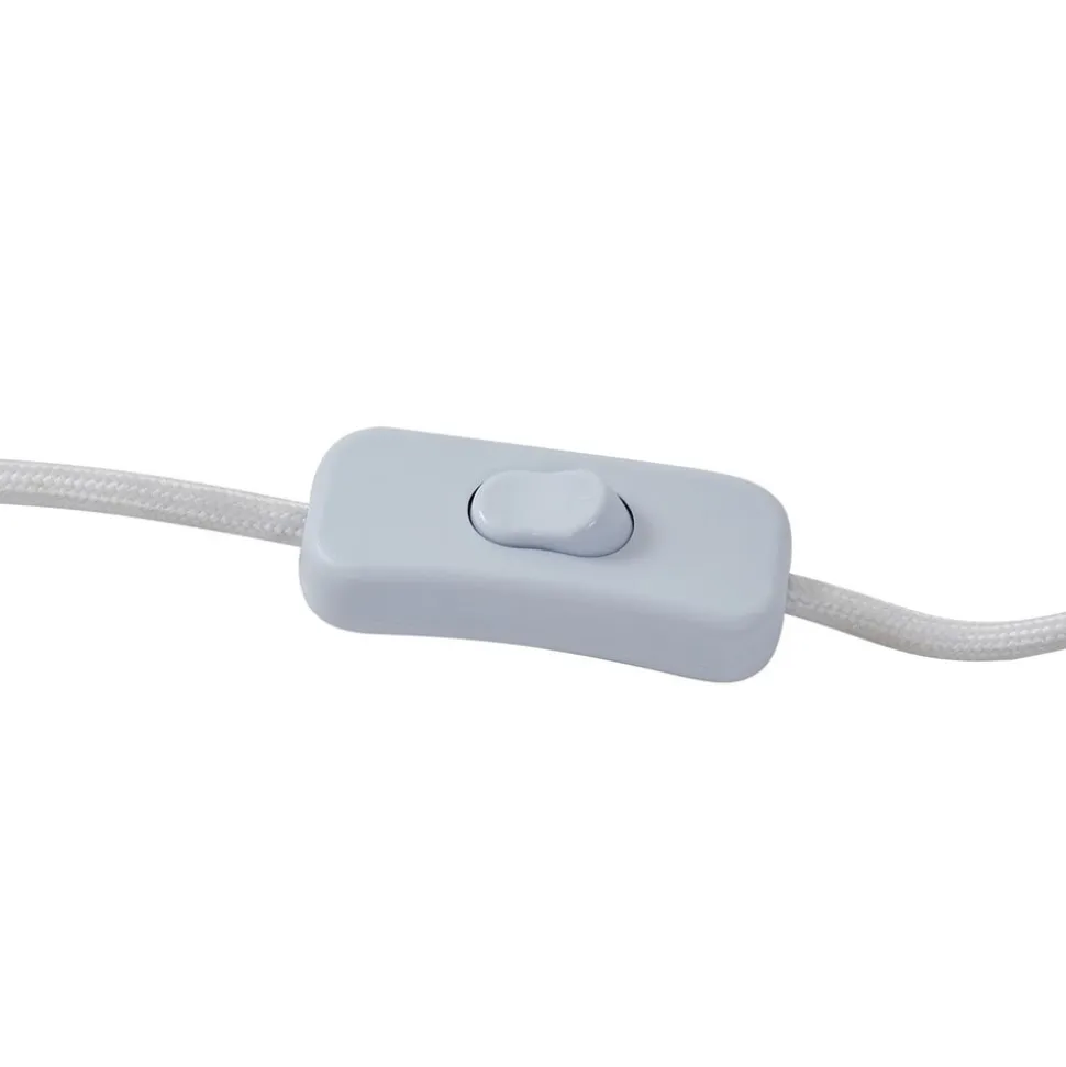 Lindby Hubi tafellamp, wit, glas, Ø 22 cm, paddestoelvorm