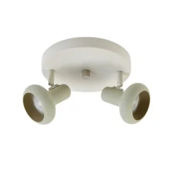 Lindby Huby plafondspot, 2-lamps, crème/lichtgroen, ijzer