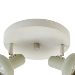 Lindby Huby plafondspot, 2-lamps, crème/lichtgroen, ijzer