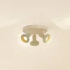 Lindby Huby plafondspot, 3-lamps, crème/lichtgroen, ijzer