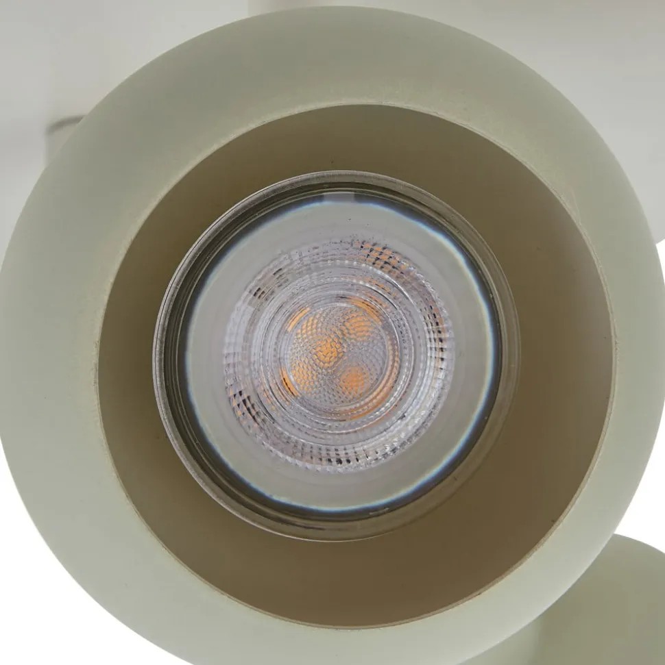 Lindby Huby plafondspot, 3-lamps, crème/lichtgroen, ijzer