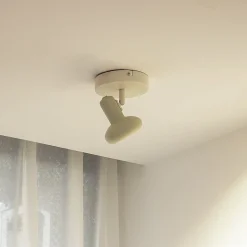 Lindby Huby plafondspot, 1-lamp, crème/lichtgroen, ijzer