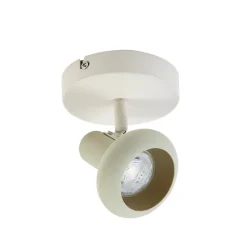 Lindby Huby plafondspot, 1-lamp, crème/lichtgroen, ijzer