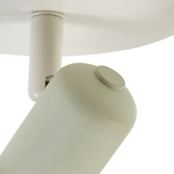 Lindby Huby plafondspot, 1-lamp, crème/lichtgroen, ijzer