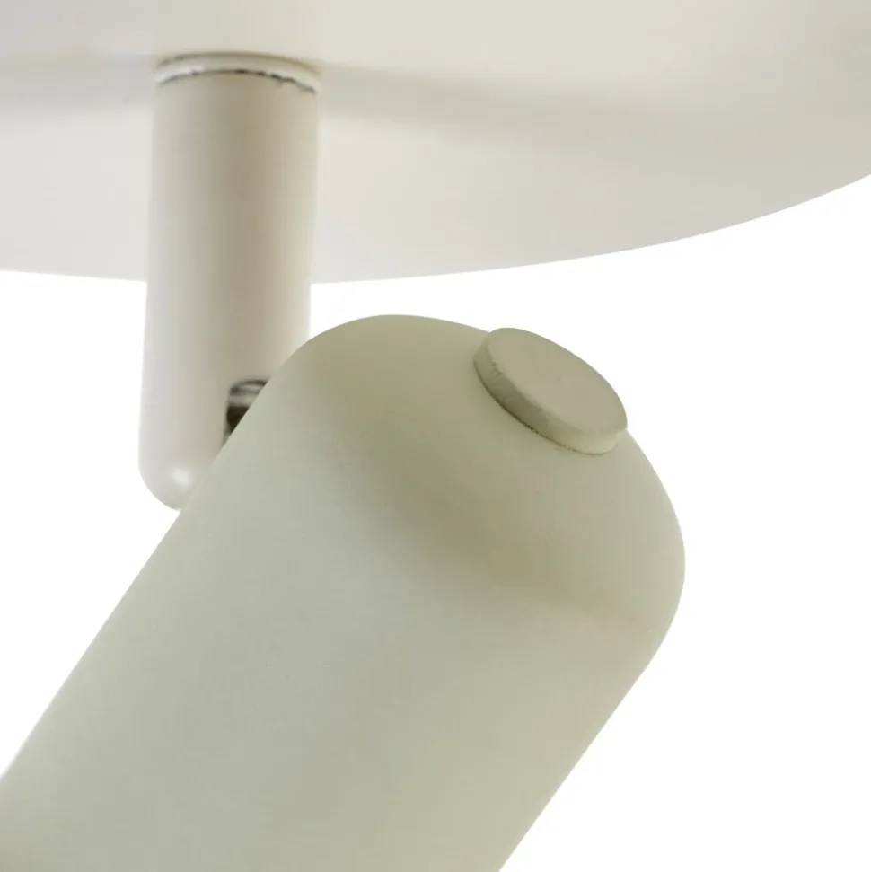 Lindby Huby plafondspot, 1-lamp, crème/lichtgroen, ijzer