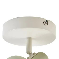 Lindby Huby plafondspot, 1-lamp, crème/lichtgroen, ijzer