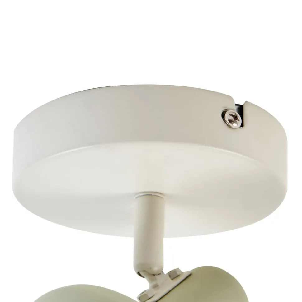 Lindby Huby plafondspot, 1-lamp, crème/lichtgroen, ijzer