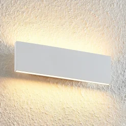 Lindby Ignazia LED wandlamp, 28 cm, wit, metaal, omhoog/omlaag